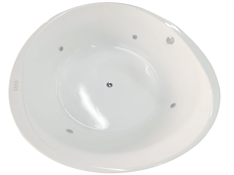 ALFI EAGO 66" Round Free Standing Acrylic Air Bubble Bathtub AM2130