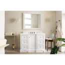 James Martin De Soto 48" Single Vanity Bright White with 3 cm Arctic Fall Solid Surface Top 825-V48-BW-3AF