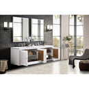 James Martin Athens 72" Double Vanity Cabinet Glossy White with 3 cm Arctic Fall Solid Surface Countertop E645-V72-GW-3AF