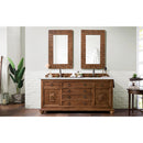 James Martin Mykonos 72" Double Vanity Cabinet Cinnamon with 3 cm Ethereal Noctis Quartz Top 550-V72-CIN-3ENC