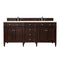 James Martin Brittany 72" Burnished Mahogany Double Vanity with 3 cm Eternal Marfil Quartz Top 650-V72-BNM-3EMR