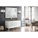 James Martin Athens 60" Double Vanity Cabinet Glossy White with 3 cm Cala Blue Top E645-V60D-GW-3CBL