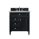 James Martin Brittany 30" Single Vanity Black Onyx with 3 cm Eternal Serena Quartz Top 650-V30-BKO-3ESR