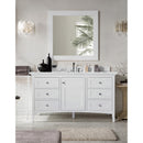 James Martin Palisades 60" Single Vanity Bright White with 3 cm Ethereal Noctis Quartz Top 527-V60S-BW-3ENC