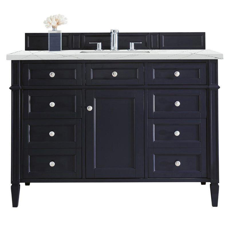 James Martin Brittany 48" Victory Blue Single Vanity with 3 cm Ethereal Noctis Quartz Top 650-V48-VBL-3ENC