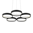 Dals Lighting 25" 5 Ring LED Pendant Light PDR5-3K-BK