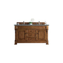 James Martin Brookfield 60" Country Oak Double Vanity with 3 cm Cala Blue Quartz Top 147-114-5671-3CBL