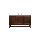 James Martin Athens 60" Single Vanity Cabinet  Mid Century Acacia with 3 cm Ethereal Noctis Top E645-V60S-MCA-3ENC