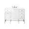 James Martin Addison 48" Single Vanity Cabinet Glossy White with 3 cm Classic White Quartz Top E444-V48-GW-3CLW