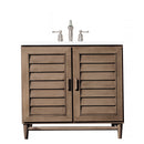 James Martin Portland 36" Single Vanity Whitewashed Walnut with 3 cm Classic White Quartz Top 620-V36-WW-3CLW