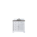 James Martin Savannah 36" Single Vanity Cabinet Bright White with 3 cm Grey Expo Quartz Top 238-104-V36-BW-3GEX