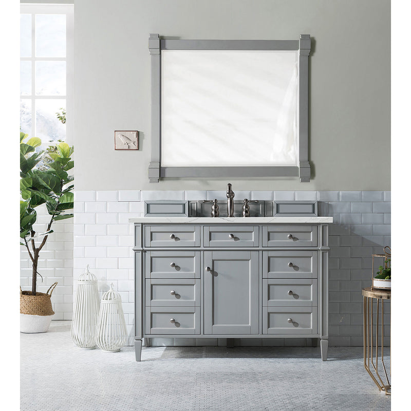 James Martin Brittany 48" Urban Gray Single Vanity with 3 cm Ethereal Noctis Quartz Top 650-V48-UGR-3ENC