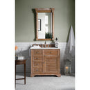 James Martin Savannah 36" Single Vanity Cabinet Driftwood with 3 cm Ethereal Noctis Quartz Top 238-104-5511-3ENC