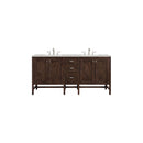 James Martin Addison 72" Double Vanity Cabinet Mid Century Acacia with 3 cm Eternal Serena Quartz Top E444-V72-MCA-3ESR