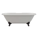 Cambridge Plumbing Cast Iron Double Ended Clawfoot Tub 67"x30", 7" Drillings BRZ Feet