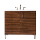 James Martin Metropolitan 36" Single Vanity American Walnut with 3 cm Classic White Quartz Top 850-V36-AWT-3CLW