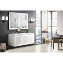 James Martin Athens 60" Double Vanity Cabinet Glossy White with 3 cm Arctic Fall Solid Surface Countertop E645-V60D-GW-3AF