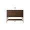 James Martin Milan 47.3" Single Vanity Cabinet Mid Century Walnut Radiant Gold with Glossy White Composite Top 801V47.3WLTRGDGW