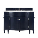 James Martin Brittany 46" Single Vanity Victory Blue with 3 cm Arctic Fall Solid Surface Top 650-V46R-VBL-AF