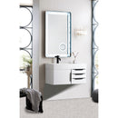 James Martin Mercer Island 36" Single Vanity Glossy White Matte Black with Glossy White Composite Top 389-V36-GW-MB-GW