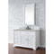 James Martin Savannah 48" Single Vanity Cabinet Bright White with 3 cm Eternal Serena Quartz Top 238-104-V48-BW-3ESR