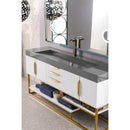 James Martin Columbia 72" Single Vanity Glossy White Radiant Gold with Dusk Gray Glossy Composite Top 388-V72S-GW-RG-DGG