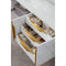 James Martin Mercer Island 72" Double Vanity Glossy White Radiant Gold with Glossy White Composite Top 389-V72D-GW-G-GW