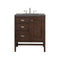 James Martin Addison 30" Single Vanity Cabinet Mid Century Acacia with 3 cm Grey Expo Quartz Top E444-V30-MCA-3GEX