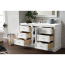 James Martin De Soto 60" Single Vanity Bright White with 3 cm Classic White Quartz Top 825-V60S-BW-3CLW