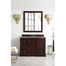 James Martin De Soto 48" Single Vanity Burnished Mahogany with 3 cm Gray Expo Quartz Top 825-V48-BNM-3GEX