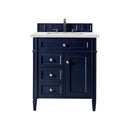 James Martin Brittany 30" Single Vanity Victory Blue with 3 cm Ethereal Noctis Quartz Top 650-V30-VBL-3ENC