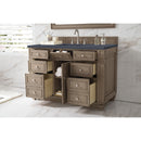 James Martin Bristol 48" Single Vanity Whitewashed Walnut with 3 cm Charcoal Soapstone Quartz Top 157-V48-WW-3CSP