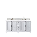 James Martin Providence 72" Bright White Double Vanity with 3 cm Arctic Fall Solid Surface Top 238-105-V72-BW-3AF