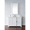 James Martin Providence 48" Single Vanity Cabinet Bright White with 3 cm Ethereal Noctis Quartz Top 238-105-V48-BW-3ENC