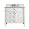 James Martin Brittany 36" Bright White Single Vanity with 3 cm Eternal Marfil Quartz Top 650-V36-BW-3EMR