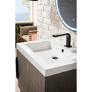 James Martin Columbia 24" Single Vanity Cabinet Ash Gray Matte Black with White Glossy Resin Countertop 388-V24-AGR-MBK-WG