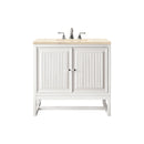 James Martin Athens 30" Single Vanity Cabinet Glossy White with 3 cm Eternal Marfil Top E645-V30-GW-3EMR