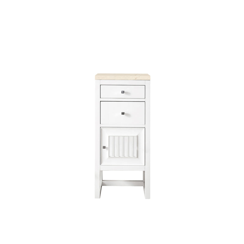 James Martin Athens 15" Cabinet with Drawers and Door Glossy White with 3 cm Eternal Marfil Top E645-B15R-GW-3EMR