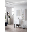 James Martin Milan 23.6" Single Vanity Cabinet Glossy White Matte Black with Glossy White Composite Top 801V23.6GWMBKGW