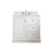 James Martin De Soto 36" Single Vanity Bright White with 3 cm Ethereal Noctis Quartz Top 825-V36-BW-3ENC