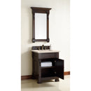 James Martin Brookfield 26" Burnished Mahogany Single Vanity with 3 cm Eternal Marfil Quartz Top 147-114-V26-BNM-3EMR