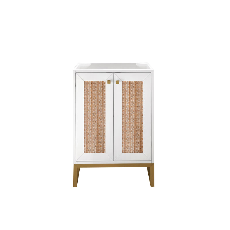 James Martin Chianti 24" Single Vanity Cabinet Glossy White Radiant Gold E303-V24-GW-RGD