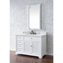 James Martin Savannah 48" Single Vanity Cabinet Bright White with 3 cm Ethereal Noctis Quartz Top 238-104-V48-BW-3ENC