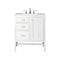 James Martin Addison 30" Single Vanity Cabinet Glossy White with 3 cm Eternal Serena Top E444-V30-GW-3ESR