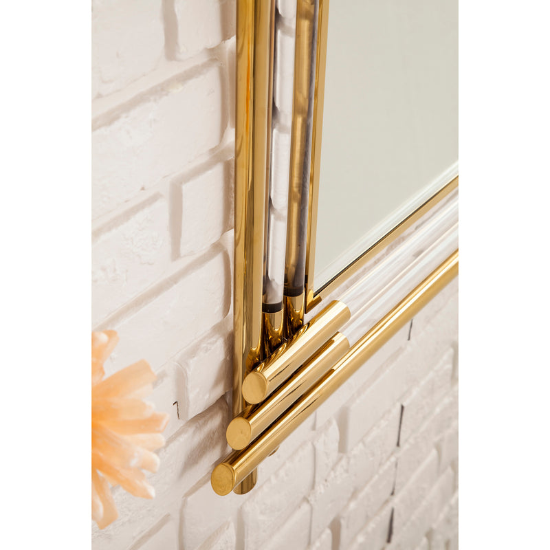 James Martin Sarasota 35.4" Mirror Polished Gold and Lucite 999-M35.4-PG-LU