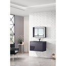 James Martin Milan 31.5" Single Vanity Cabinet Modern Gray Glossy with Charcoal Black Composite Top 801V31.5MGGCHB