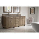 James Martin Bristol 72" Double Vanity Whitewashed Walnut with 3 cm Carrara Marble Top 157-V72-WW-3CAR