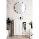 James Martin Alicante' 24" Single Vanity Cabinet Glossy White with White Glossy Resin Countertop E110-V24-GW-WG