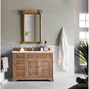 James Martin Savannah 48" Single Vanity Cabinet Driftwood with 3 cm Ethereal Noctis Quartz Top 238-104-5211-3ENC