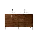 James Martin Metropolitan 60" Double Vanity American Walnut with 3 cm Classic White Quartz Top 850-V60D-AWT-3CLW